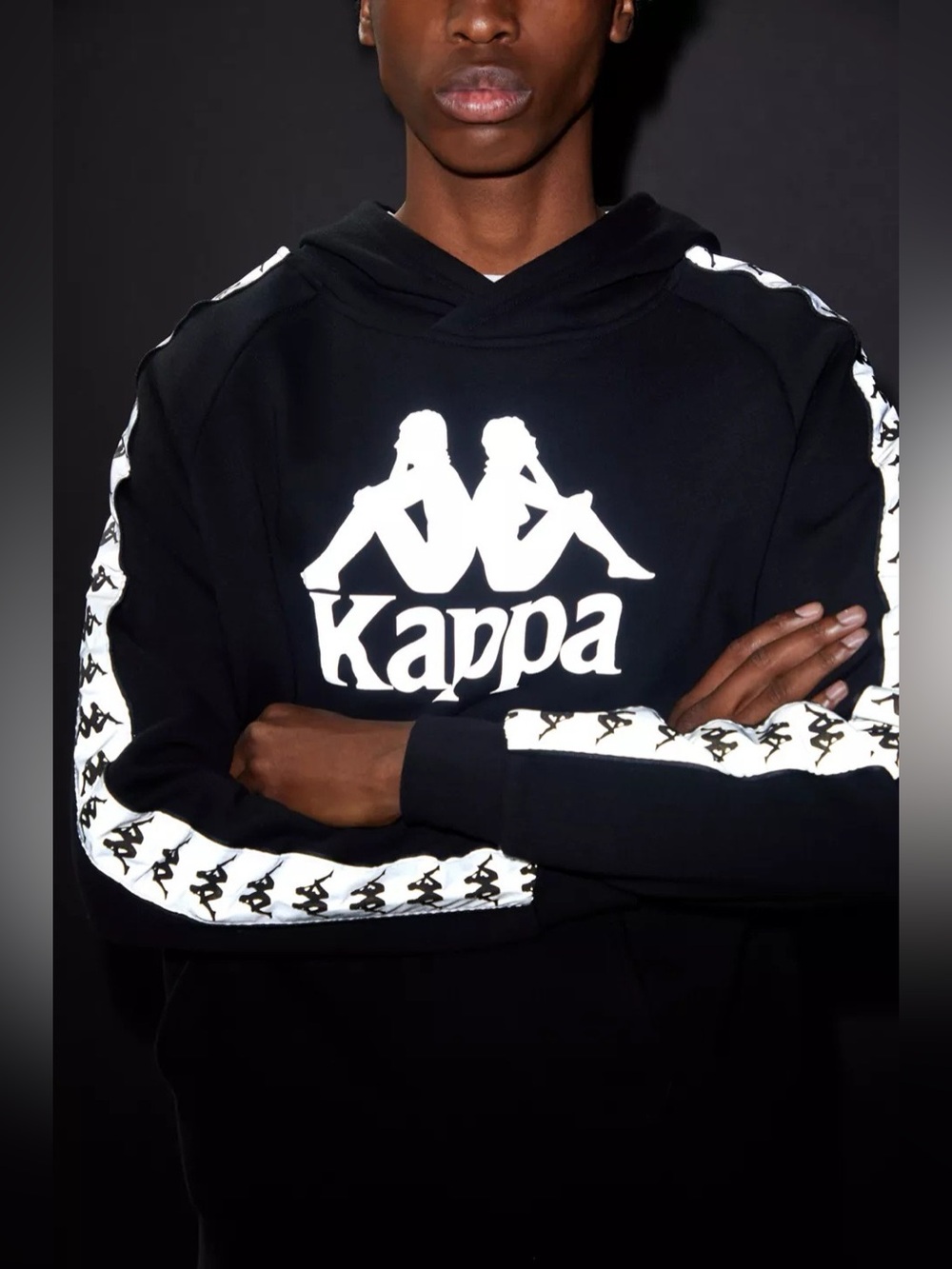 Urban Outfitters Kappa 222 Banda Deniss Reflective Hoodie Sweatshirt xL